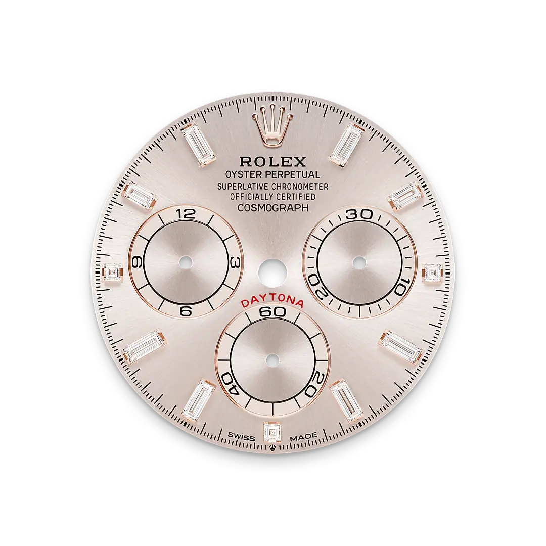 Rolex Cosmograph Daytona in 18 ct Everose gold with lugs set with diamonds, M126595TBR-0001 - Swiss Time Square