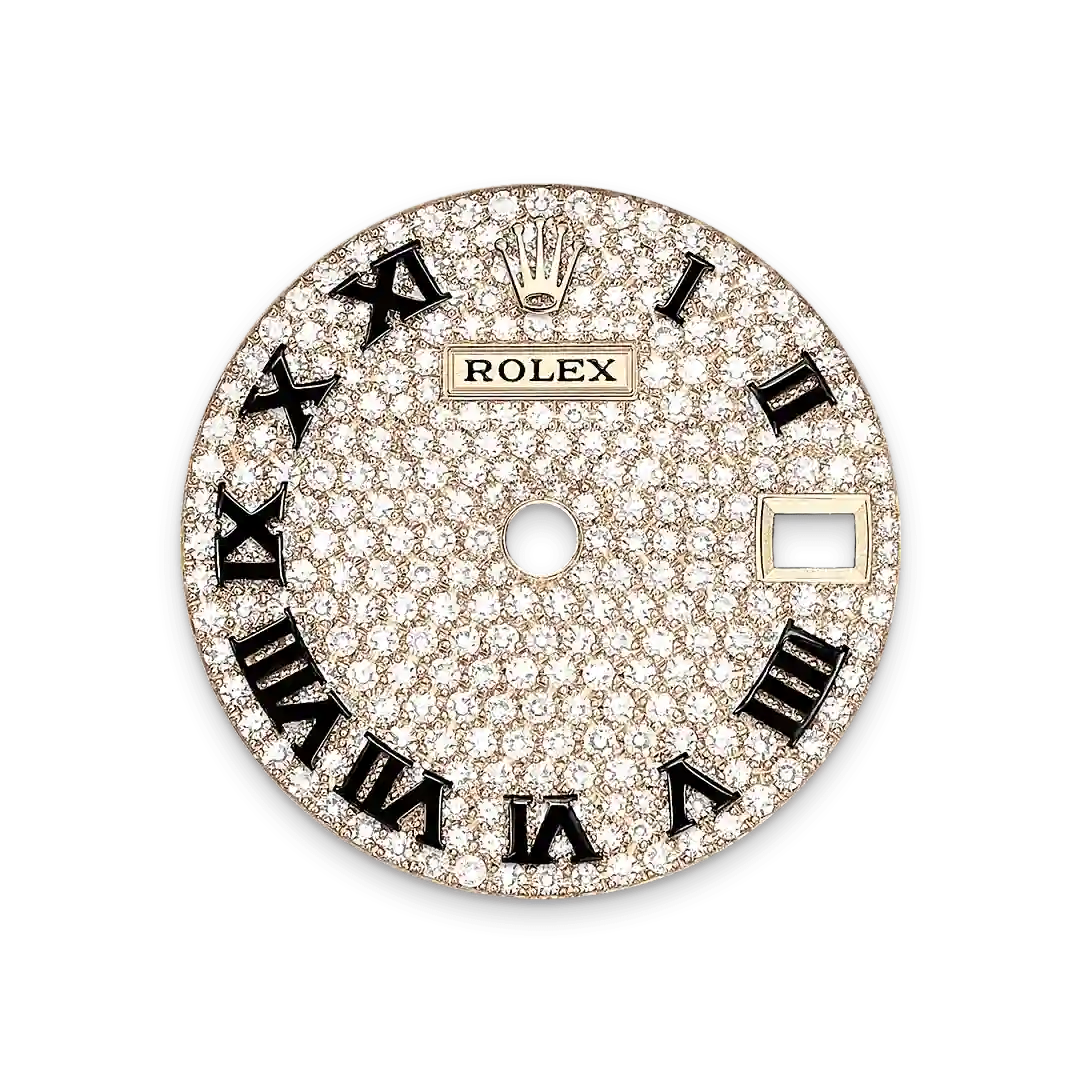 Rolex Lady-Datejust in 18 ct yellow gold with case sides and lugs set with diamonds, M279458RBR-0001 - Swiss Time Square