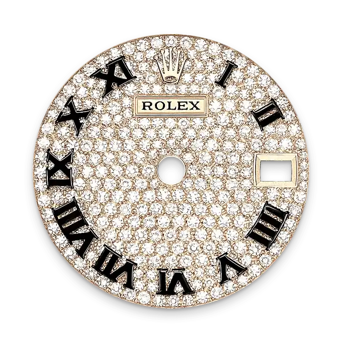 Rolex Lady-Datejust in 18 ct yellow gold with case sides and lugs set with diamonds, M279458RBR-0001 - Swiss Time Square