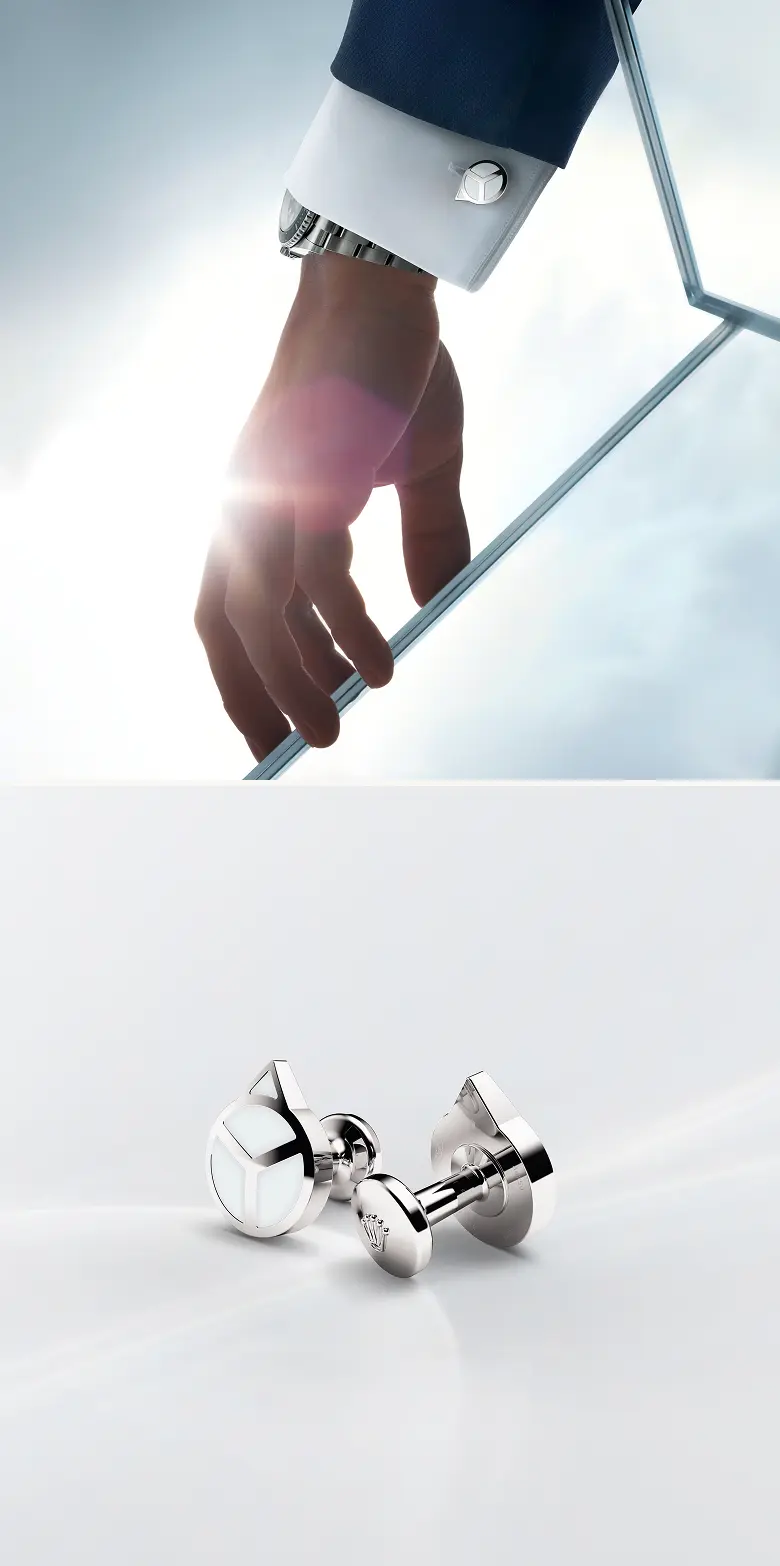 Rolex ‘Hand’ cufflinks in White gold, A1029 - Swiss Time Square