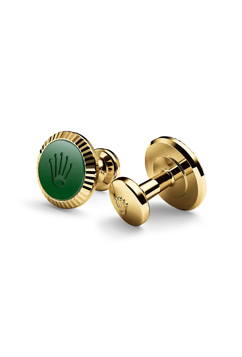 Rolex ‘Fluted’ cufflinks in Yellow gold, A1038 - Swiss Time Square